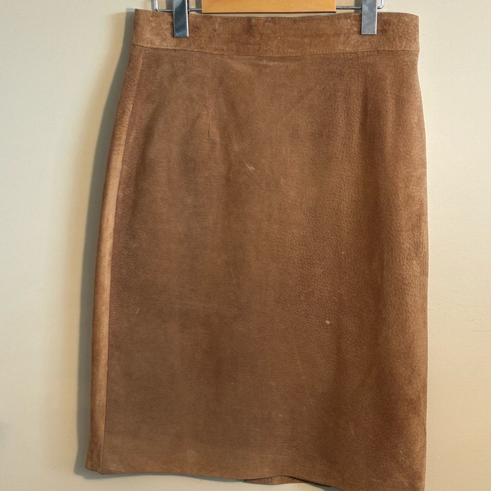 Tan Suede Pencil Skirt